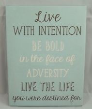 Inspirational Quote Canvas Wall Art Picture Live w/ intention face ...