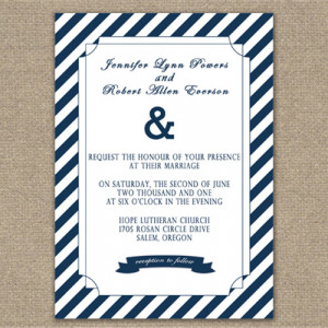 navy blue simple elegant nautical wedding invitations affordable ...