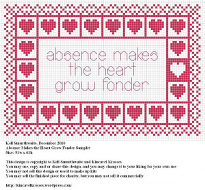 Free Chart – Absence Makes The Heart Grow Fonder – Cross-Stitch