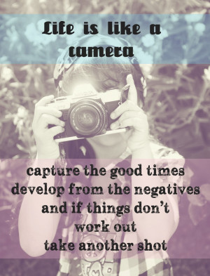 Life is like a camera... Photography - Camera Quote