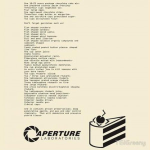 insanelygaming:Portal-Cake Recipe // By: TGIGreeny