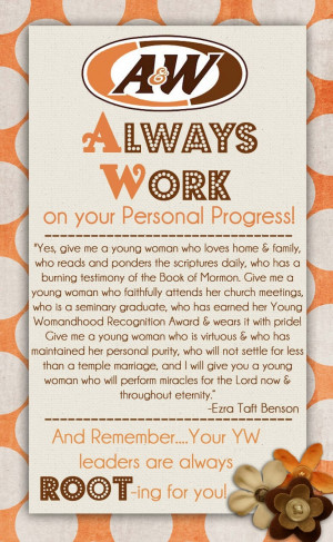 included a great quote from Ezra Taft Benson on the handout.