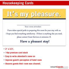 maintenance housekeeping cards cards ideas housekeeping hotel ...