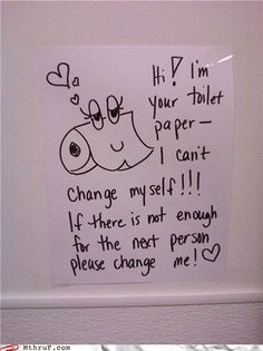 funny bathroom note More