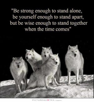 Be strong enough to stand alone, be yourself enough to stand apart ...