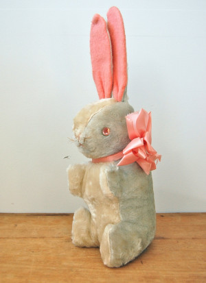 Vintage 1950s Velveteen Rabbit - 50s Stuffed Mohair Bunny
