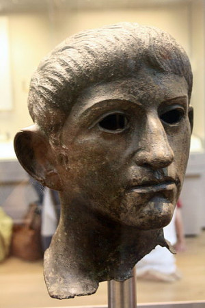 Bronze head of a Roman emperor (Claudius or Nero). 1st century AD ...