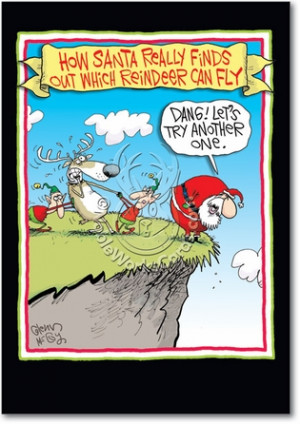 Reindeer Can Fly Inappropriate Humorous Merry Christmas Paper Card ...