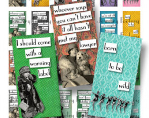 1x2 Domino Collage Sheets Vintage R agtime Tart Quotes Scrabble Tile ...