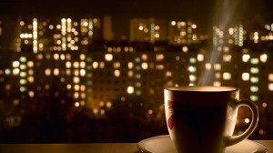 Good morning cup of hot coffee wide HD wallpaper