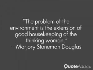 The problem of the environment is the extension of good housekeeping ...