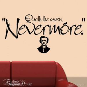 ... Allan Poe Quote, Portrait of Poe, Famous Quote, Poetry Wall Decal