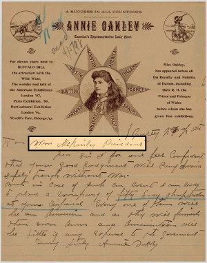 was born in Ohio. In this letter to President William McKinley ...