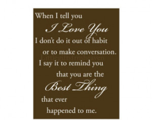 - best thing quote, I love you print, romantic quote, printed wedding ...
