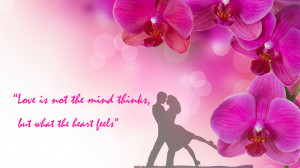 Quote Wallpaper for Romantic Couple with Pink Flower