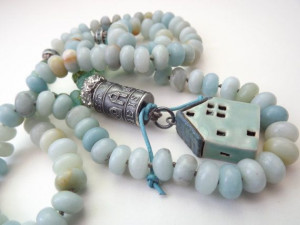 Anne Choi bead necklace quote necklace boho chic necklace house bead ...