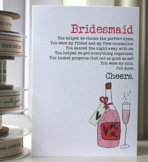 Bridesmaid Thank You Card