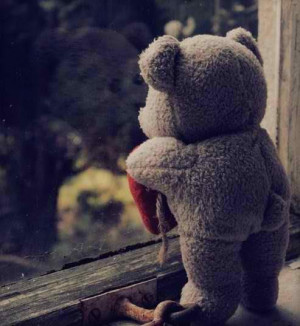 bear, broken heart, sad