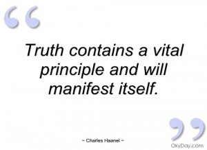 truth contains a vital principle and will charles haanel