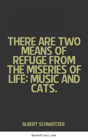 There are two means of refuge from the miseries of life: music and ...