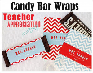 How about a sweet for the teacher? You can customize this candy bar ...