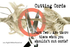 ... Cords, Part Two :: Are there times when you shouldn’t cut cords