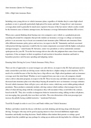 Car Insurance Quotes for Teenagers by ppabhw