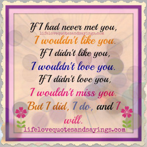 If I Had Never Met You..