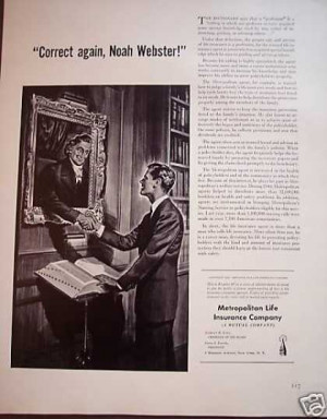 Noah Webster Quote Metropolitan Life Insurance (1941)