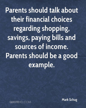 Parents should talk about their financial choices regarding shopping ...