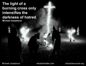 MLK Civil Rights KKK light of cross quote