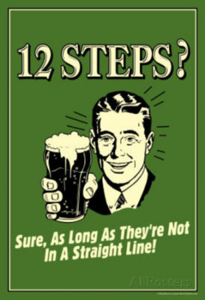 12 Steps Not In A Straight Line Beer Drinking Funny Retro Poster ...