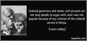 Colonial governors and senior civil servants are not easy people to ...