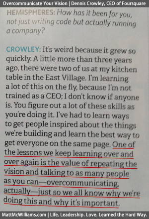 Foursquare CEO Dennis Crowley Quote on Vision