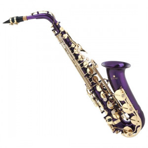 Purple Lacquer Alto Saxophone with Gold Accents