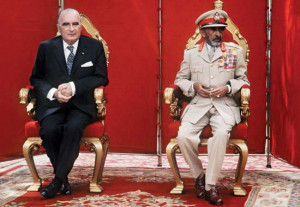 Le président français Georges Pompidou et Haile Selassie en janvier ...