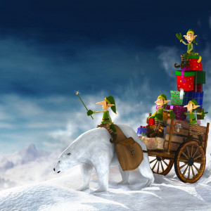 Christmas elf iPad wallpaper