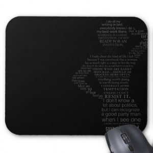 Mae West Quotes Silhouette - Grey Mouse Pad