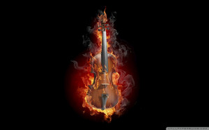Burning Violin Wallpaper