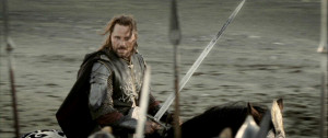 Aragorn strengthening his men by telling them there is still courage ...