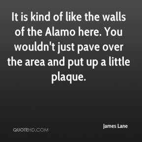 It is kind of like the walls of the Alamo here. You wouldn't just pave ...