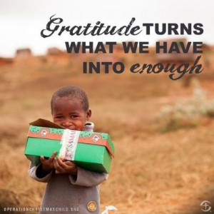 Gratitude turns what we have into enough!!!!!