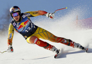 the second practice run for the famous Hahnenkamm men's Alpine Skiing ...