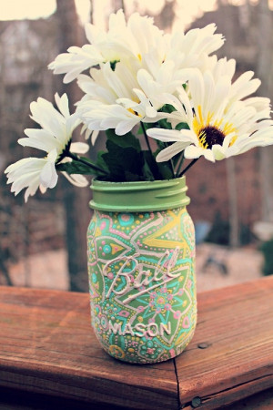Painted mason jar