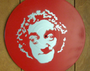 Marty Feldman Stencil Record Art : Silver / Red ...