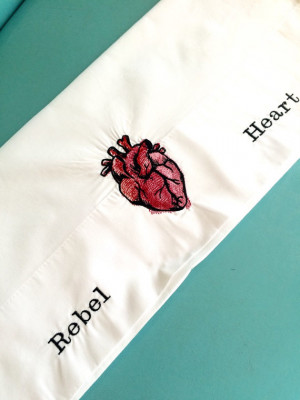 READY TO SHIP Rebel Heart Anatomical Pink Red Black Punk Pillow Case ...