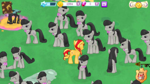 500px sunset shimmer surrounded by octavias mlp mobile game png