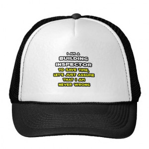 Funny Building Inspector T-Shirts and Gifts Mesh Hats