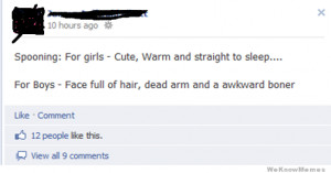 Spooning for girls – vs Spooning for Boys