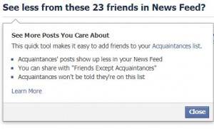 if you opt to organize your news feed you can put people on an ...